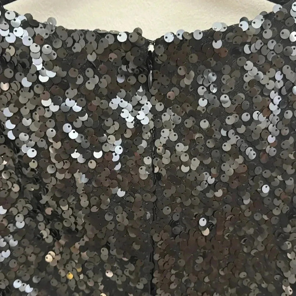 NEW WAYF Black CARRIE Balloon Long Sleeve Sequin Cocktail Mini Dress - Picture 11 of 13